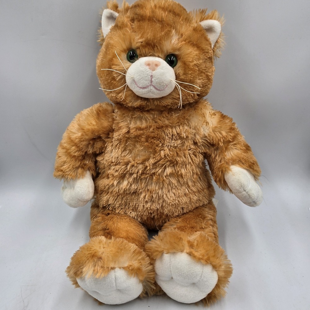 Build A Bear Workshop Floppy Kitty Orange Tabby Cat Plush Stuffed Animal 17"